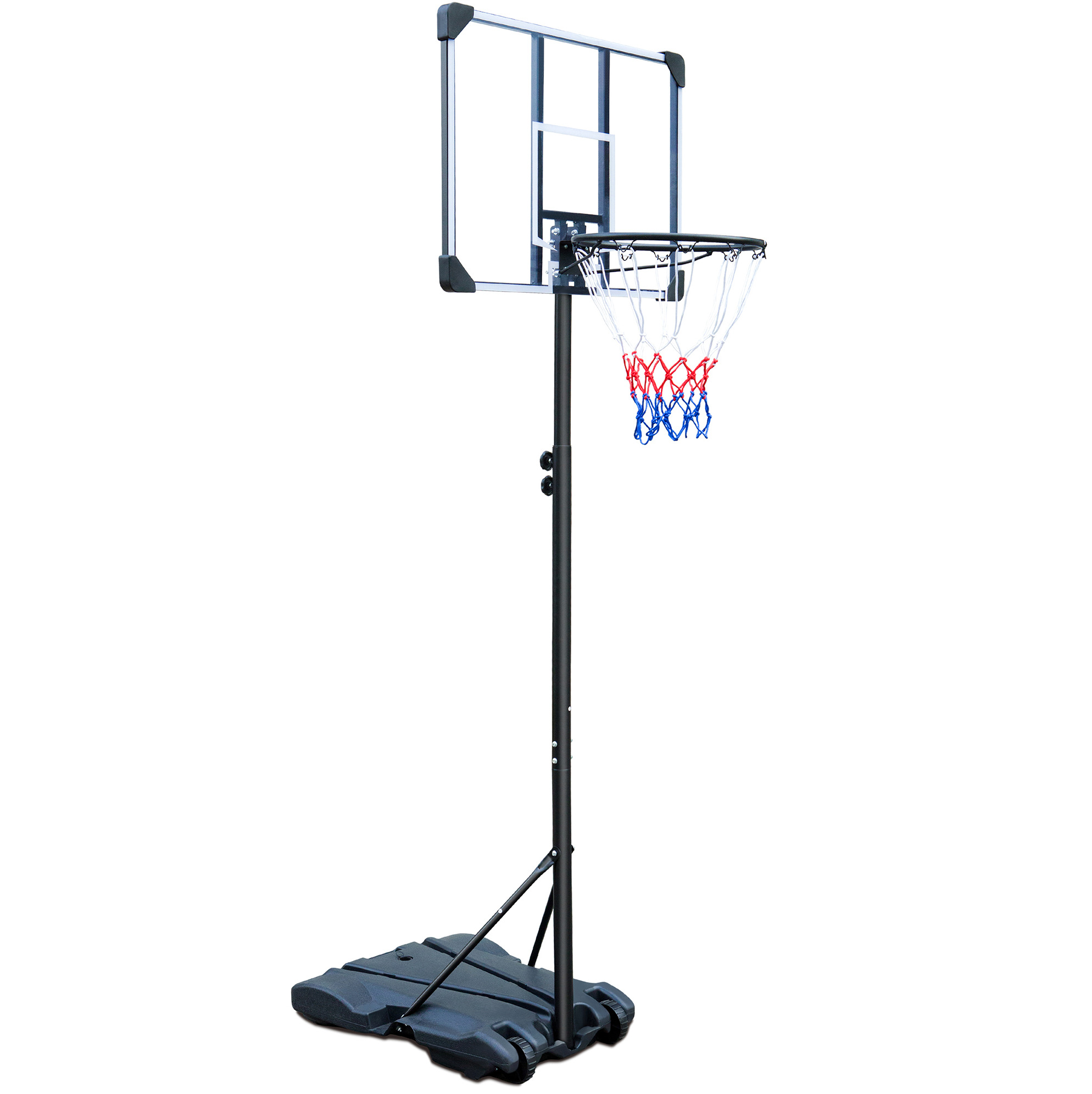 Höhenverstellbarer Mobiler Basketballkorb Mit Rollen Für Innen Und Außen, Schwarz