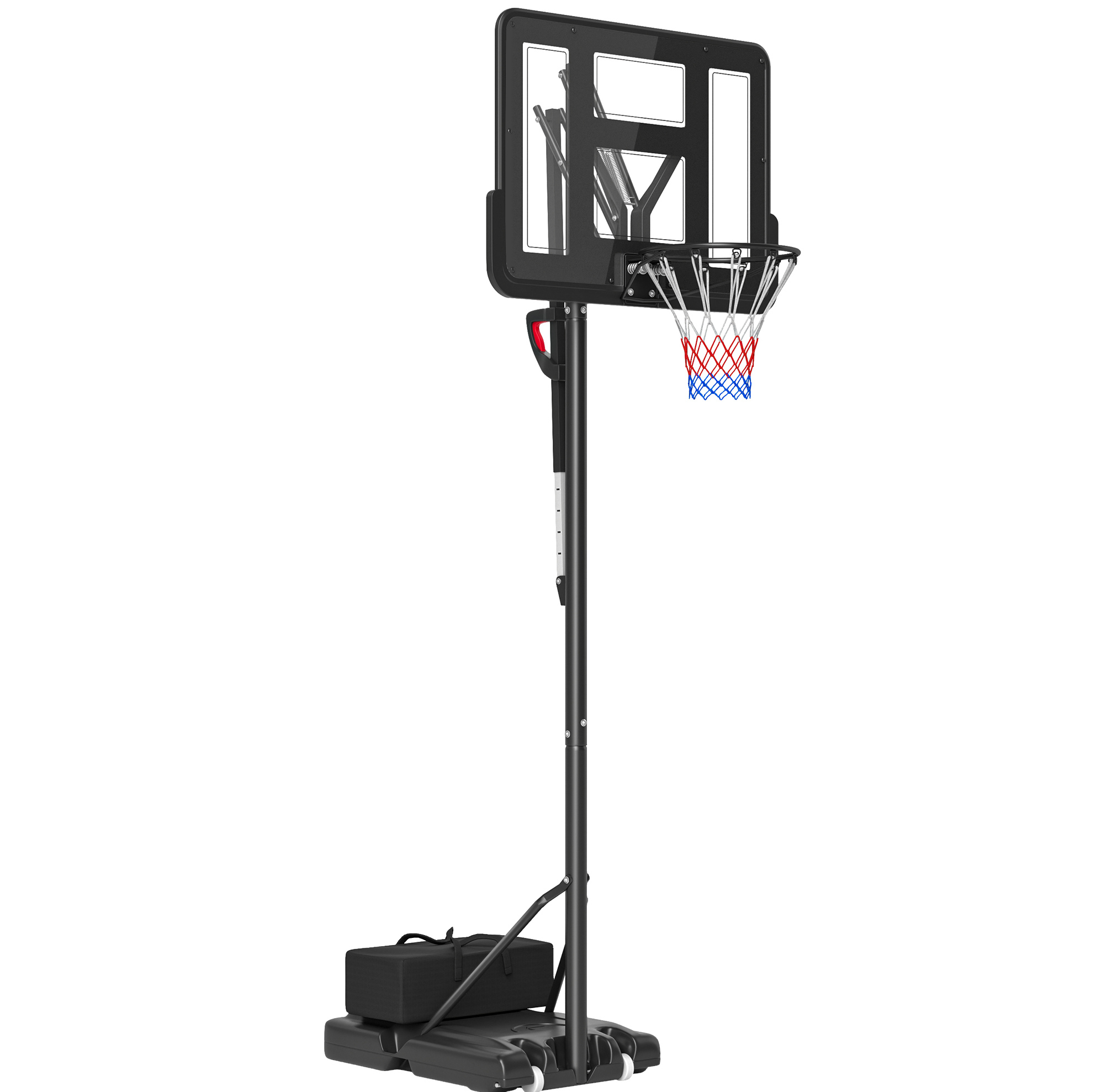 Verstellbarer Outdoor-basketballkorb 235-305 Cm Mit Brett 110 X 75 Cm Und Rollen Modenuit