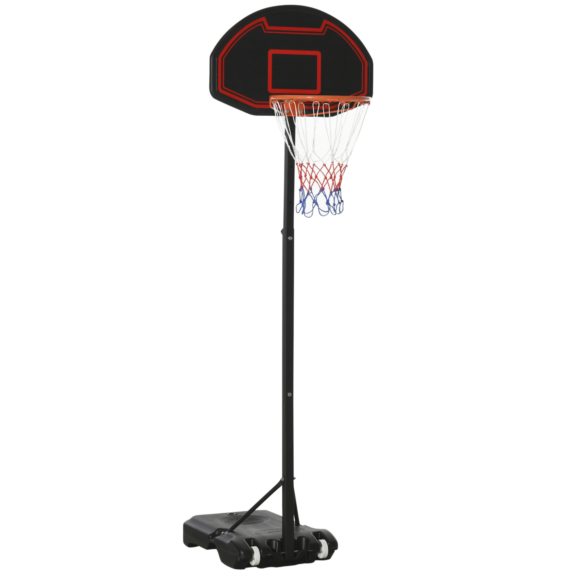 Basketballkorb Mit Verstellbarem Outdoor-ständer Und Rollen, Schwarzer Stahl Modenuit