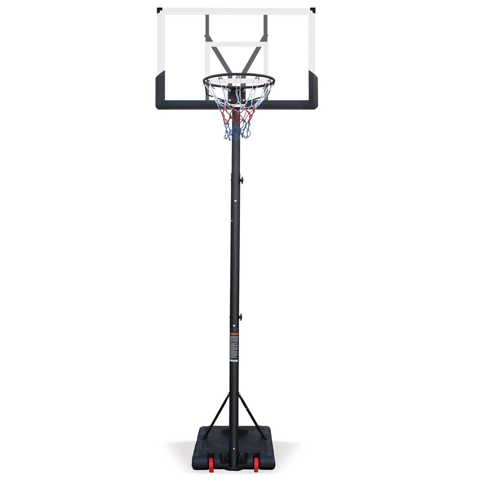 Höhenverstellbarer Outdoor-basketballkorb Mit Räderbasis, Schwarz-weiß