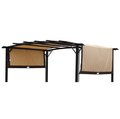 Ersatzdach Für Gebogene Pergola 490 X 217 Cm Aus Beigem Polyester