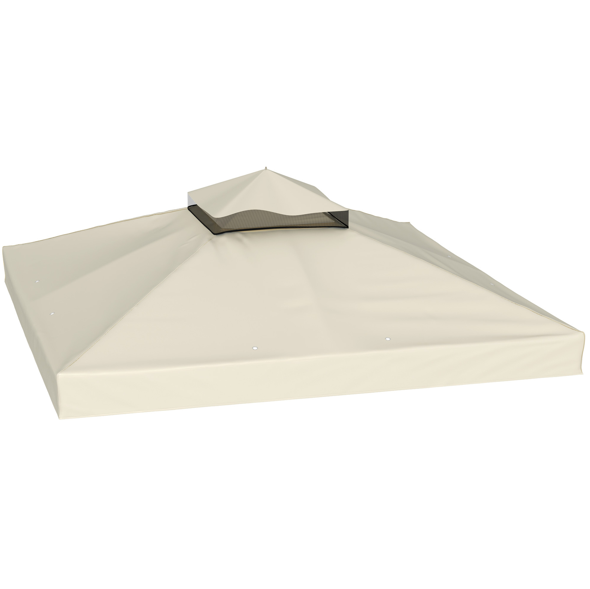 Ersatzdach Für 3 X 3 M Pavillon Aus Oxford-polyester, Doppeldach, Cremeweiß, Modenuit