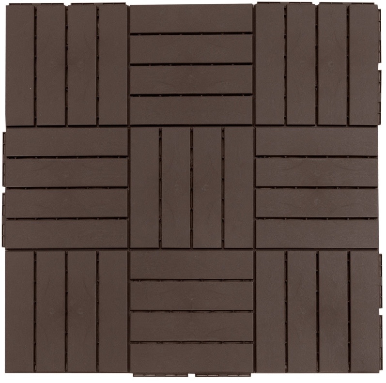 Terrassenfliesen 30 X 30 Cm, 9 Stück, Aus Recyceltem Polypropylen, Braun