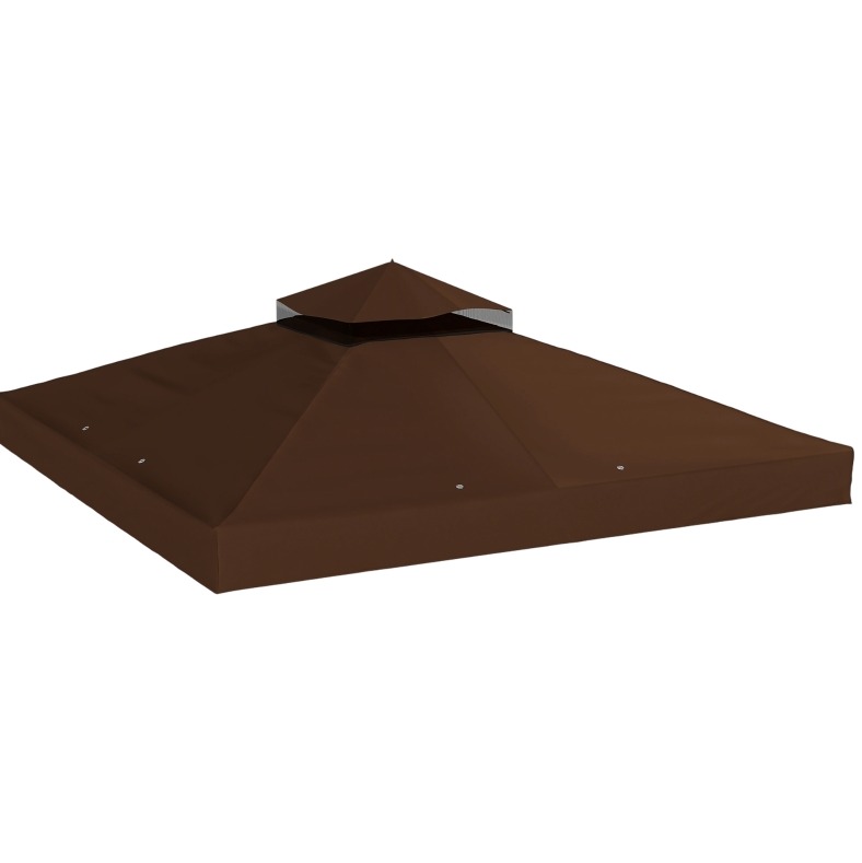 Ersatzdach Für Pavillon 3 X 3 M Aus 600d Oxford-polyester Mit Upf30+, Kaffeebraun