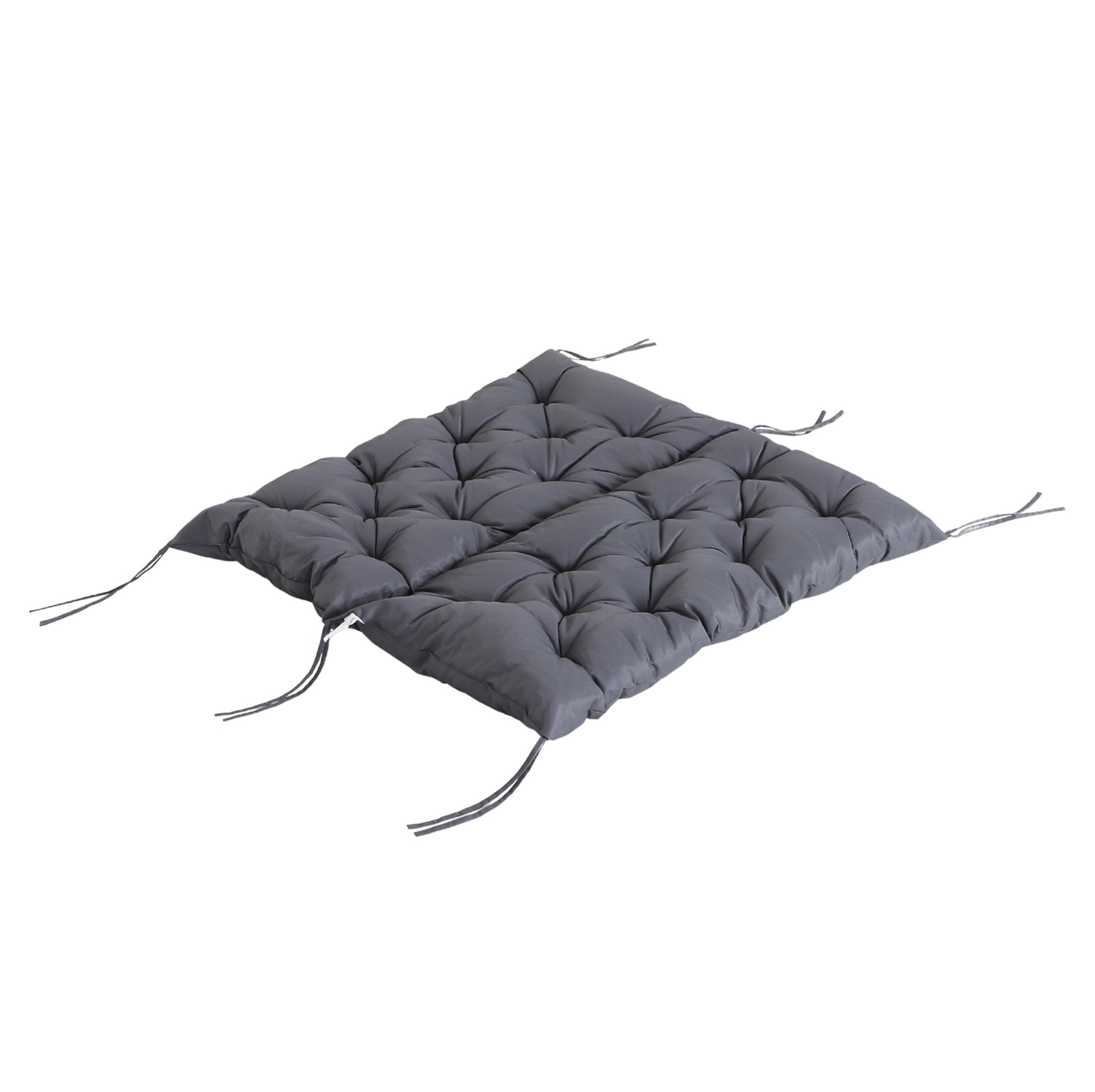 Gartenbankkissen 100 X 98 X 8 Cm Aus Dunkelgrauem Polyester Mit Rückenlehne