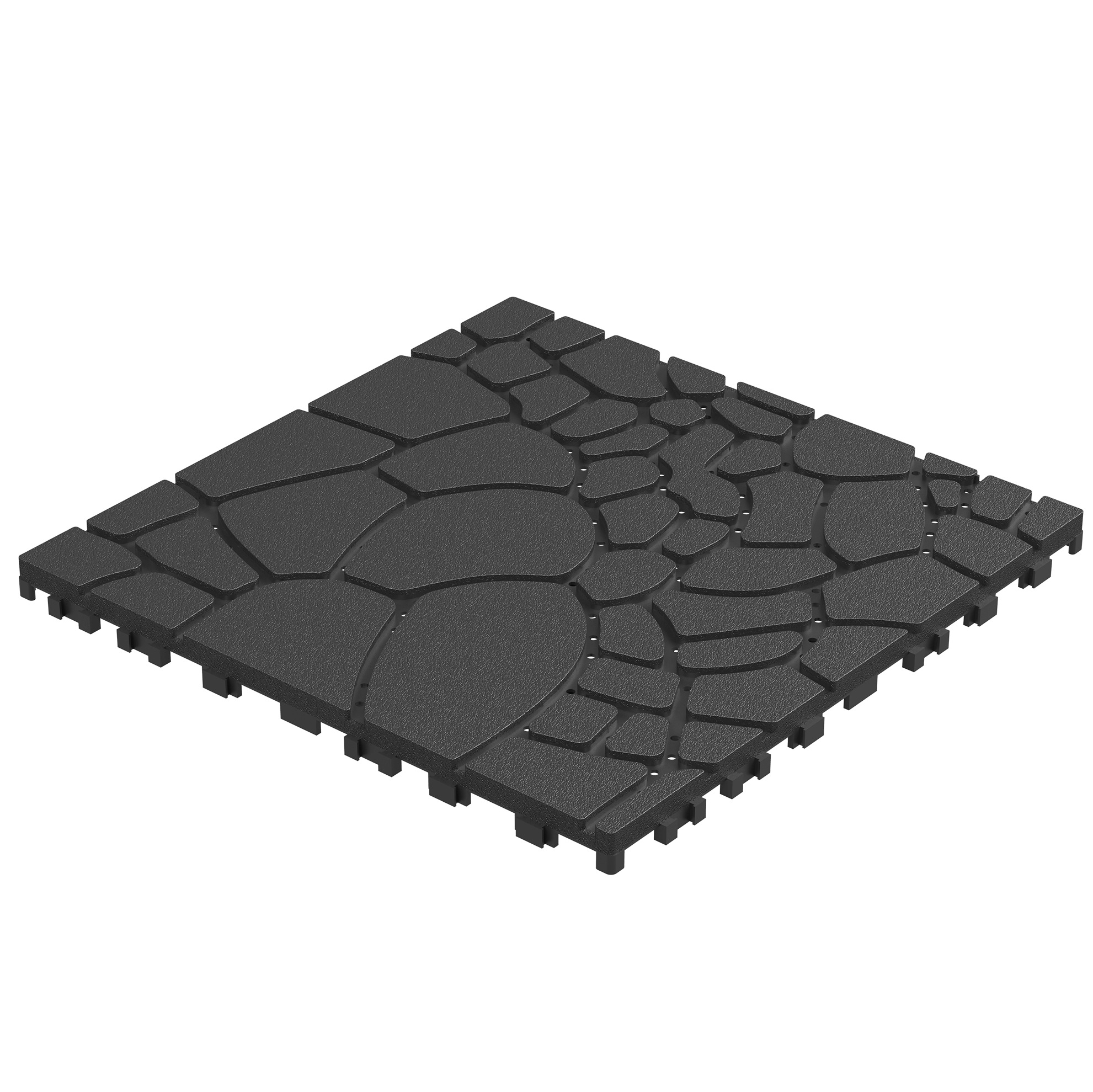 Außen-bodenplatten Zum Zusammenstecken 30,5 X 30,5 Cm, Dunkelgrau, 44 Stück