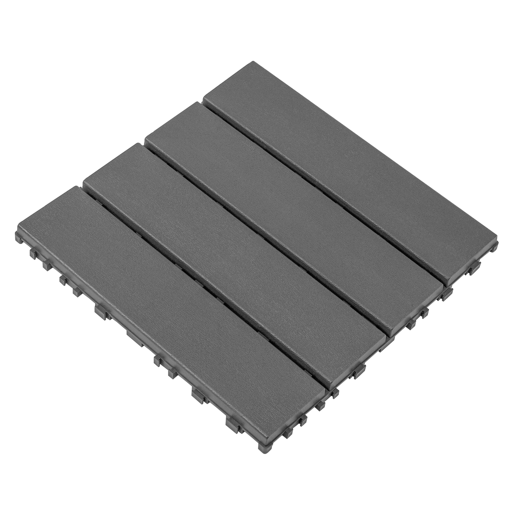 Outdoor-steckfliesen Aus Polypropylen Dunkelgrau 44 Stück 30,5 X 30,5 Cm