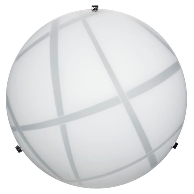 Webmarketpoint - Deckenleuchte aus weißem Flachglas mit verchromten Haken Durchm. 30xh.10 cm