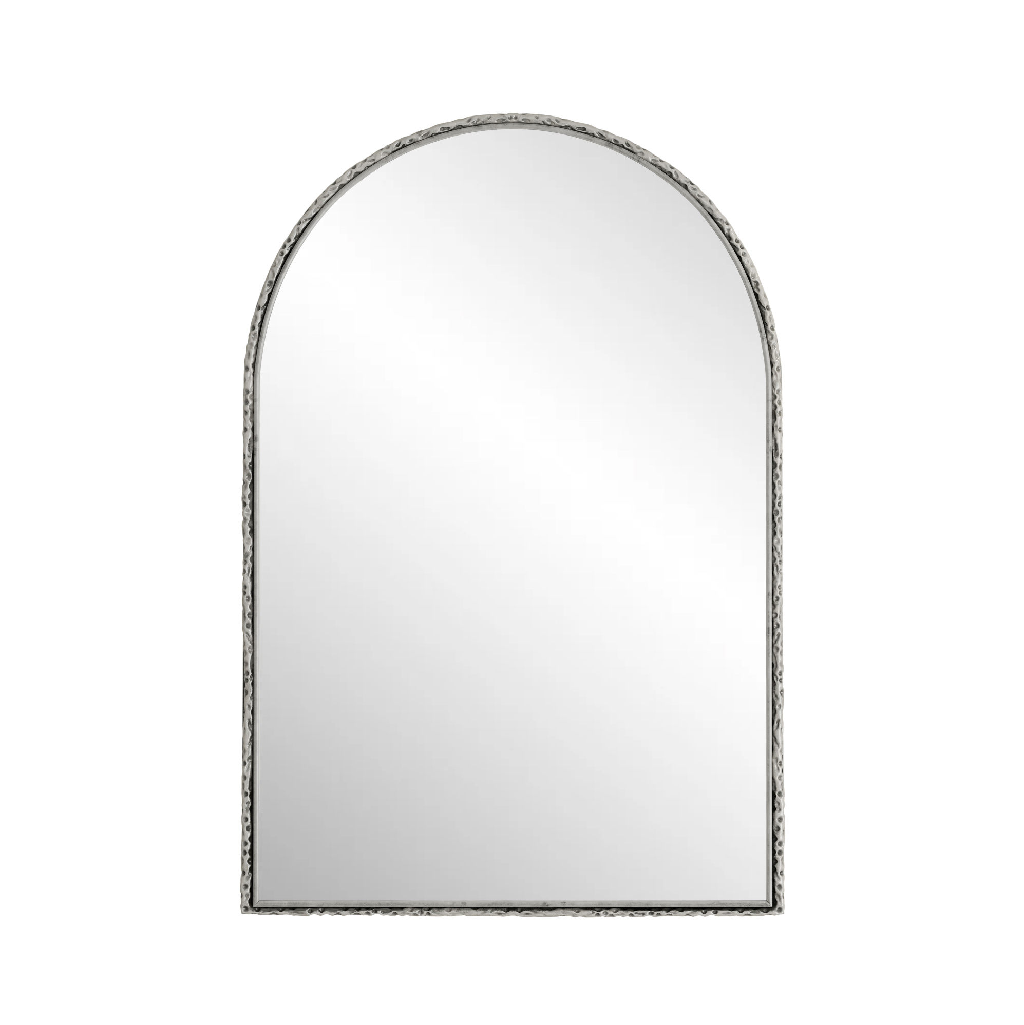 Bogen-wandspiegel Aus Gehärtetem Glas Und Eisen, Silberfarben, 91 X 61 Cm
