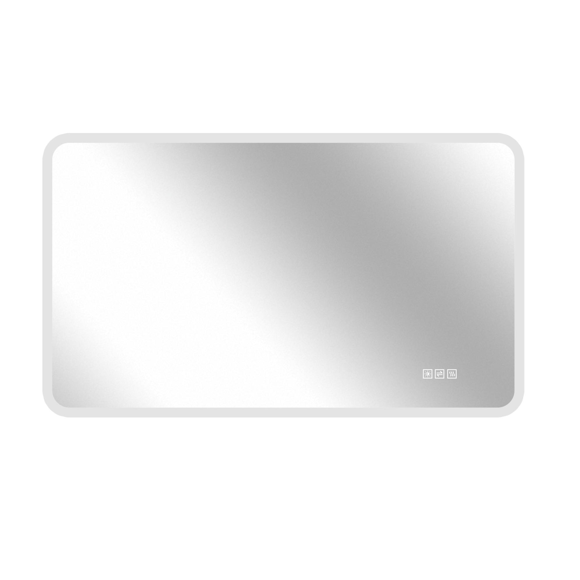 Led-badezimmerspiegel 60x100 Cm Mit Mattierter Glaskante, Beschlagfrei