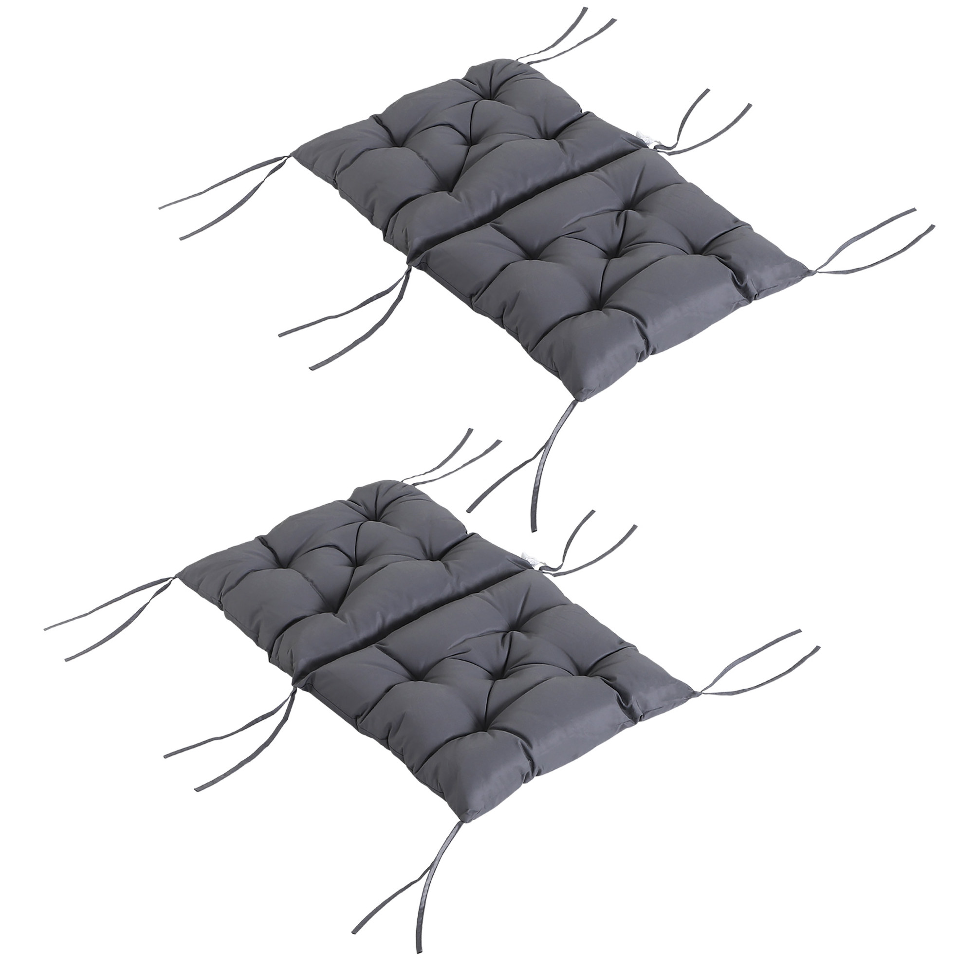 2er-set Stuhlkissen Für Niedrige Rückenlehne 50 X 98 X 8 Cm Schaumstoff Grau Modenuit