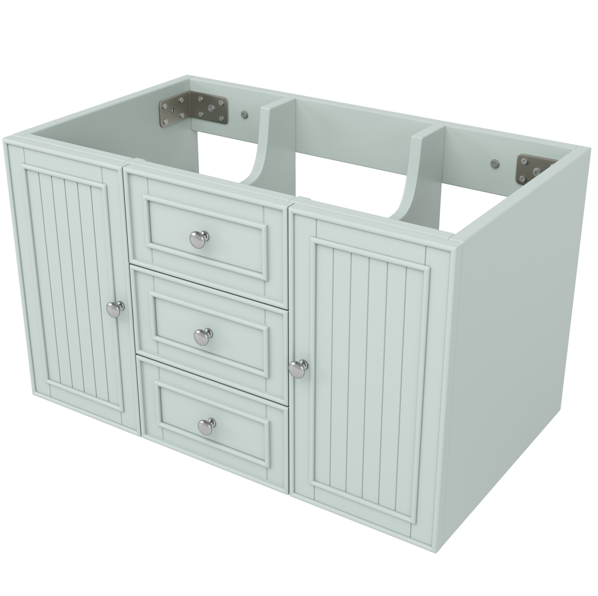 Hängender Waschbeckenunterschrank In Grün Mit 3 Schubladen 78,5 X 46 X 46,8 Cm Aus Mdf Und Metall