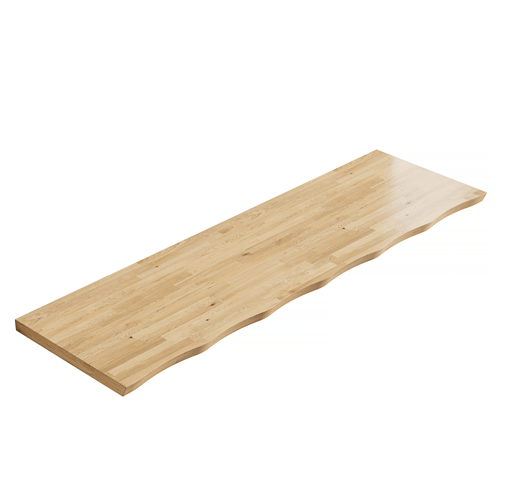 Naturholzplatte 160 Cm Mit Wellkante, 3,8 Cm Stark, Für Waschtisch Oder Ablage