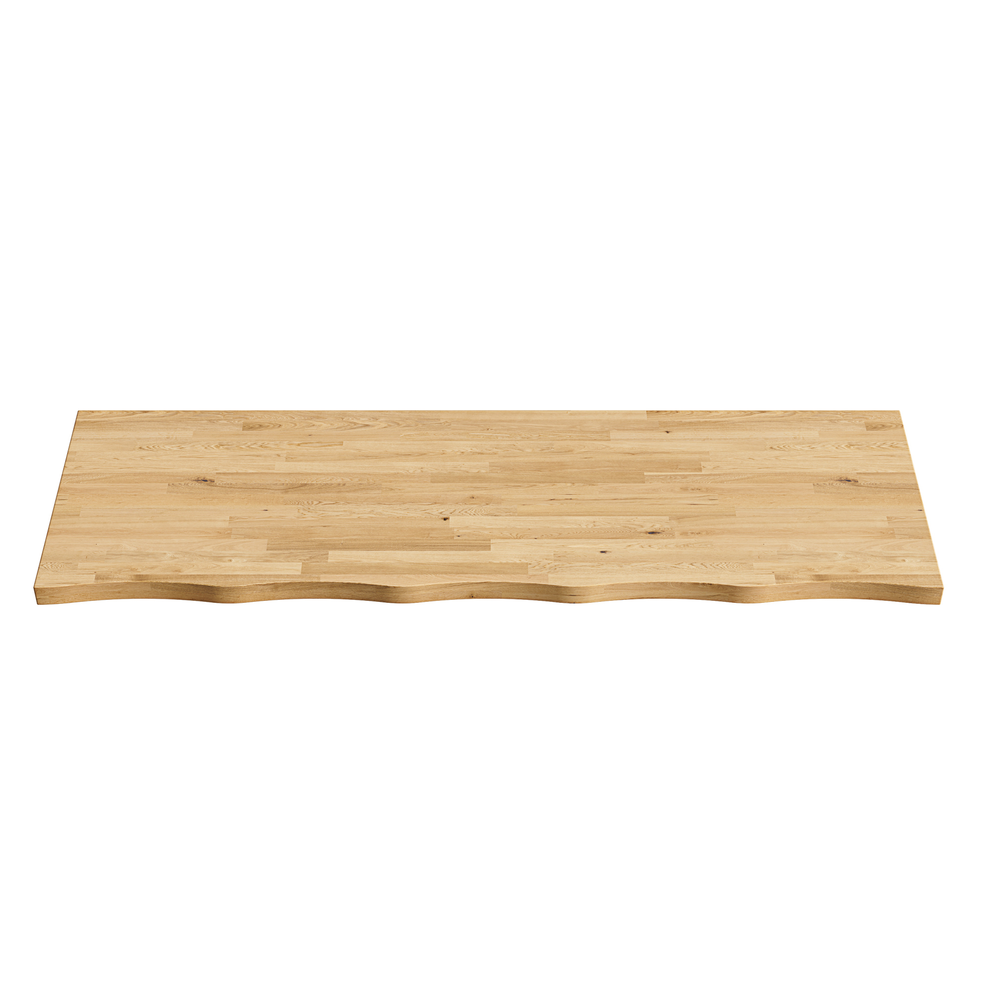 Naturholzplatte 120 Cm, Welliger Rand, 3,8 Cm Stark, Ohne Vorgebohrte Löcher