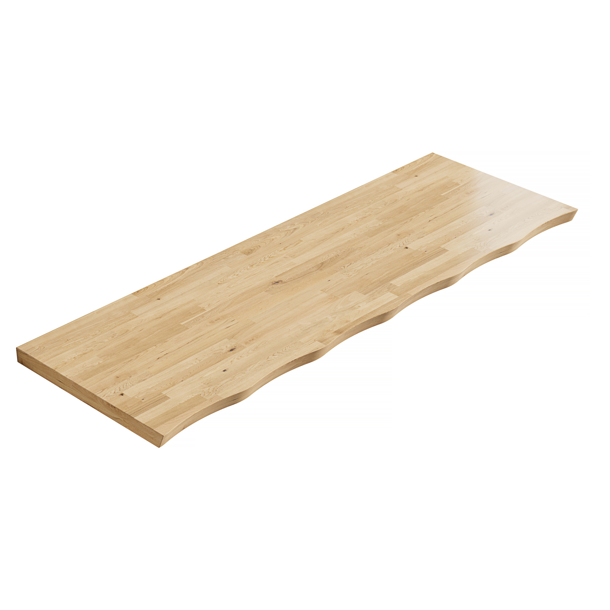 Holzplatte Natur 140 Cm Mit Wellenkante, 48,5 X 3,8 Cm, Modenuit