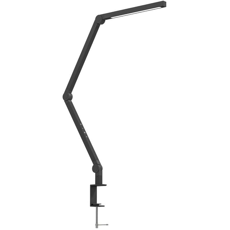 Verstellbare Schreibtischlampe Mit Klemme, 96 Leds, Aluminium, Schwarz