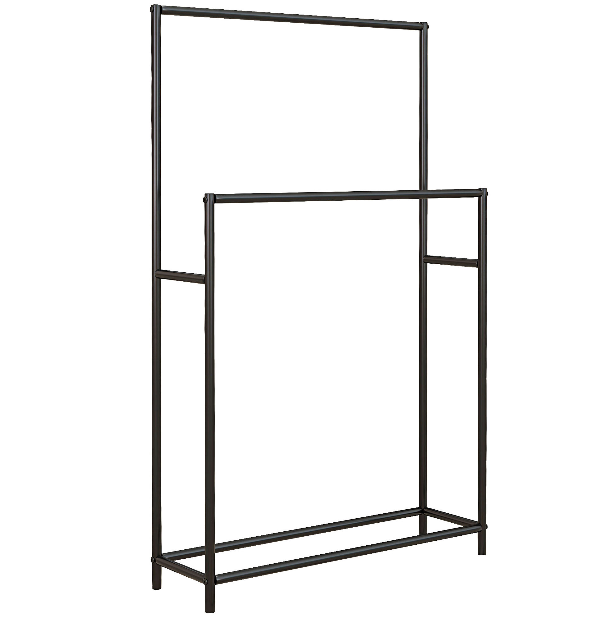 Freistehender Handtuchhalter Mit 2 Stangen Aus Metall 66 X 20 X 110 Cm Schwarz Modenuit