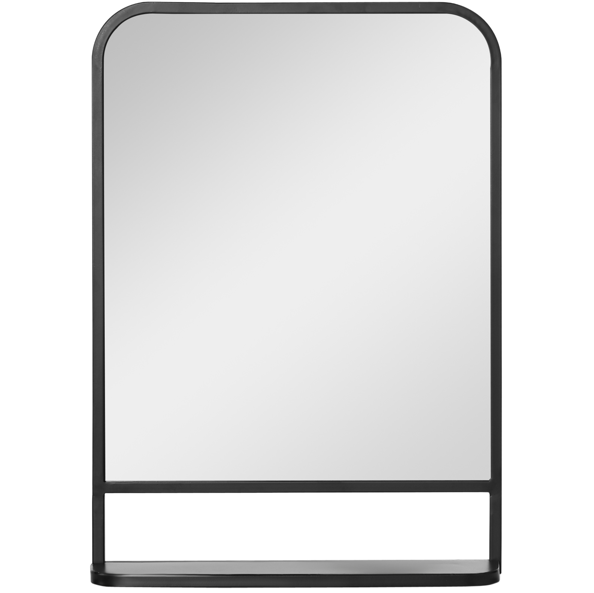 Wandspiegel Mit Ablage 70x50 Cm Rechteckig Schwarz Aus Metall