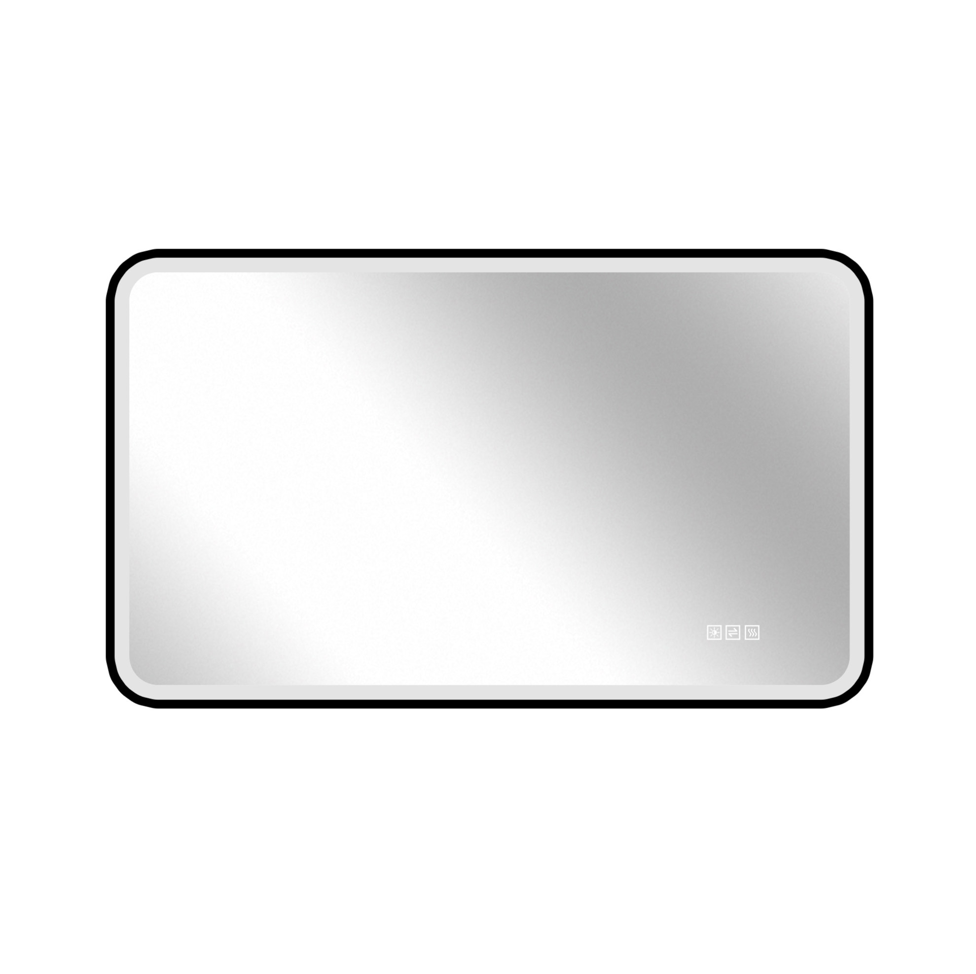 Led-badezimmerspiegel 100 X 60 Cm Mit Schwarzem Aluminiumrahmen