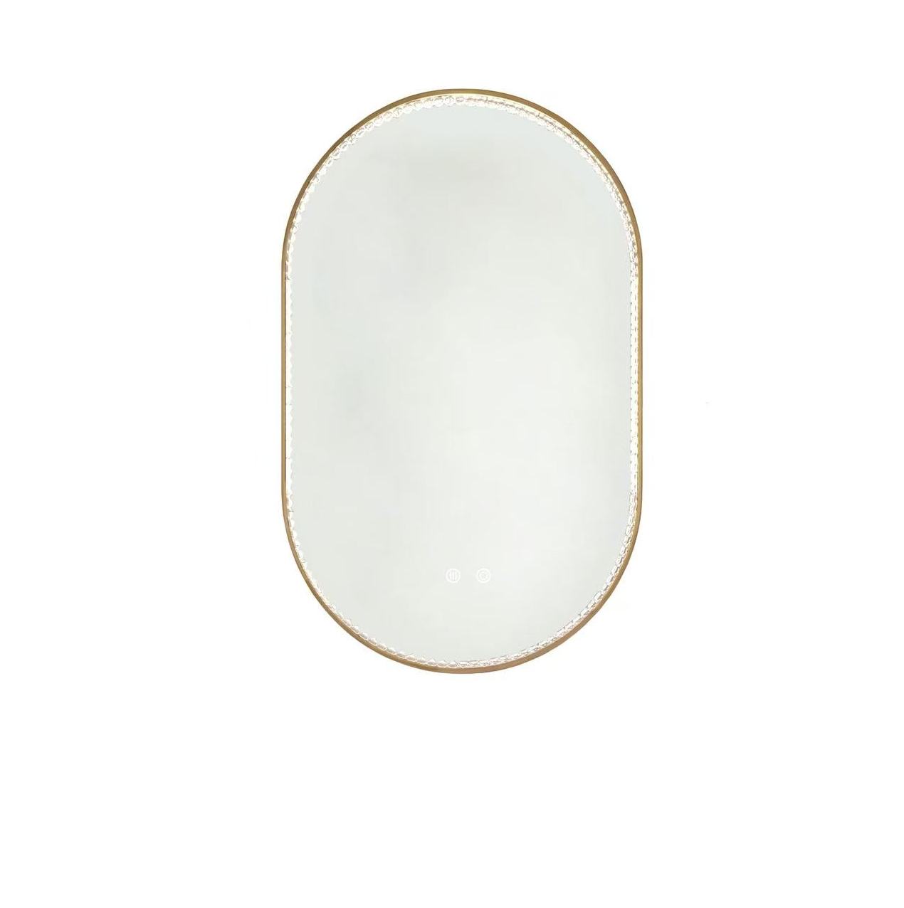 Ovaler Led-badezimmerspiegel 50 X 80 Cm, Beschlagfrei, 3 Lichtfarben, Dimmbar