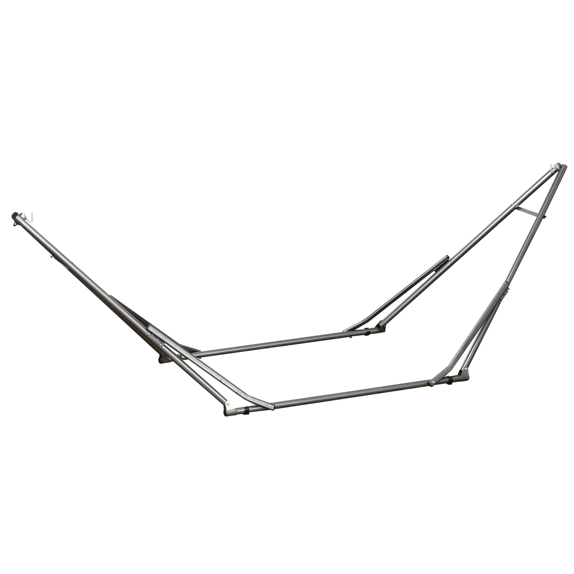 2-in-1 Klappbarer Hängemattenständer Aus Stahl, Schwarz, 290 X 92 X 88 Cm, 120 Kg