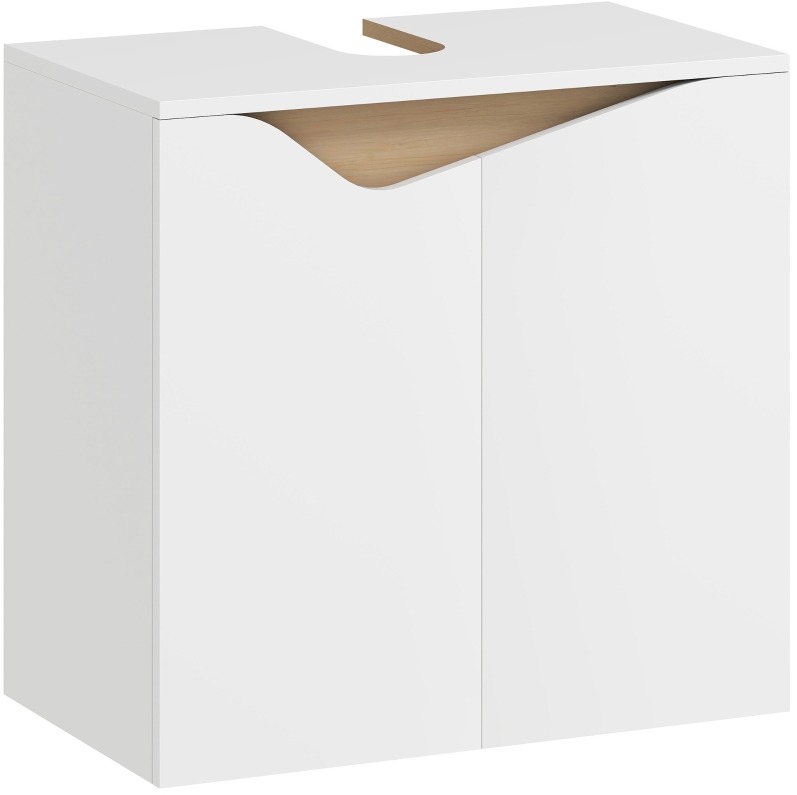 Weißer Waschbecken-unterschrank Für Bad 60 X 35 X 57,9 Cm Mit Soft-close-türen