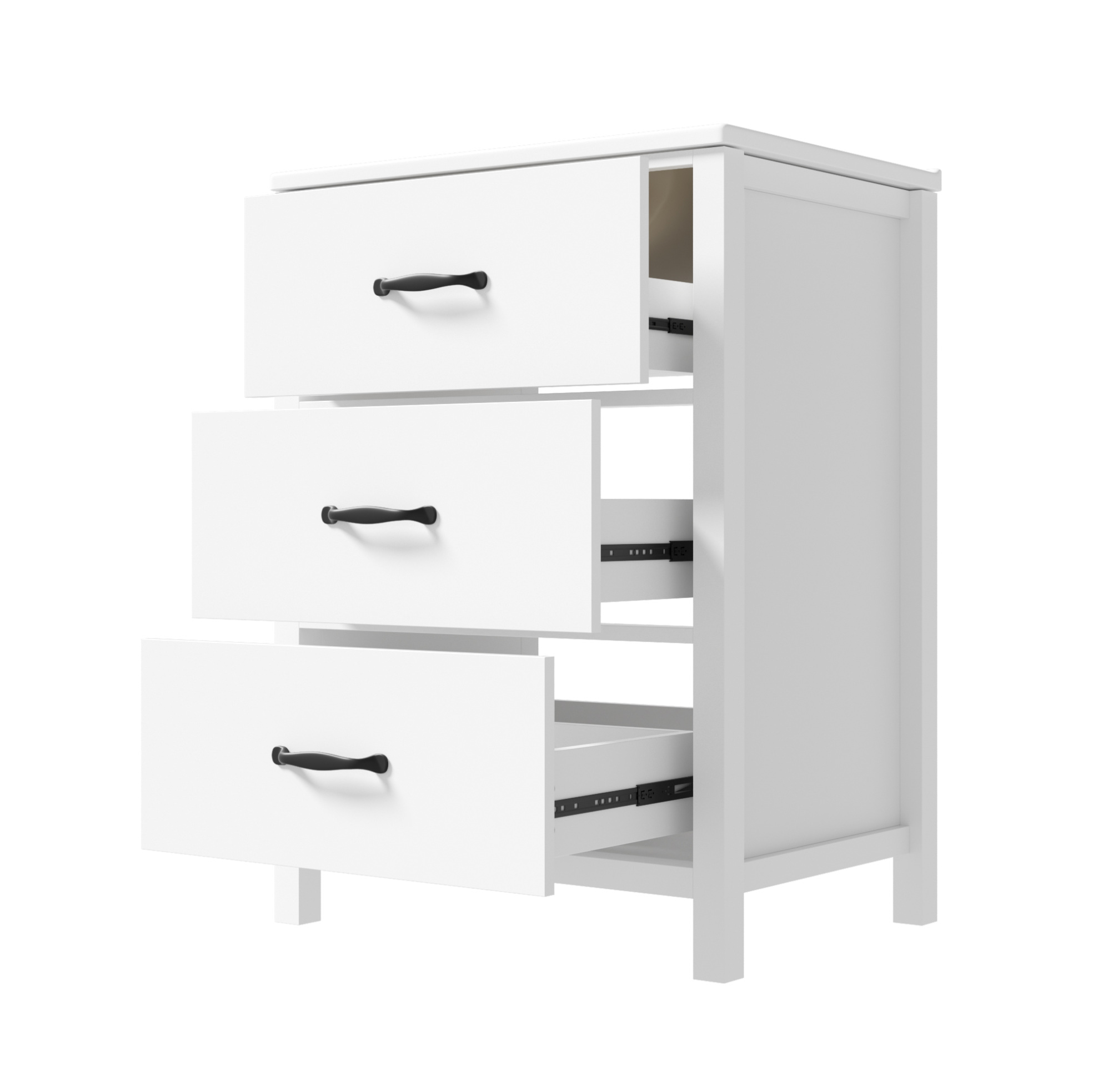 Freistehender Badunterschrank 61 X 47 X 83 Cm Weiß Mit Keramikbecken Und 3 Schubladen
