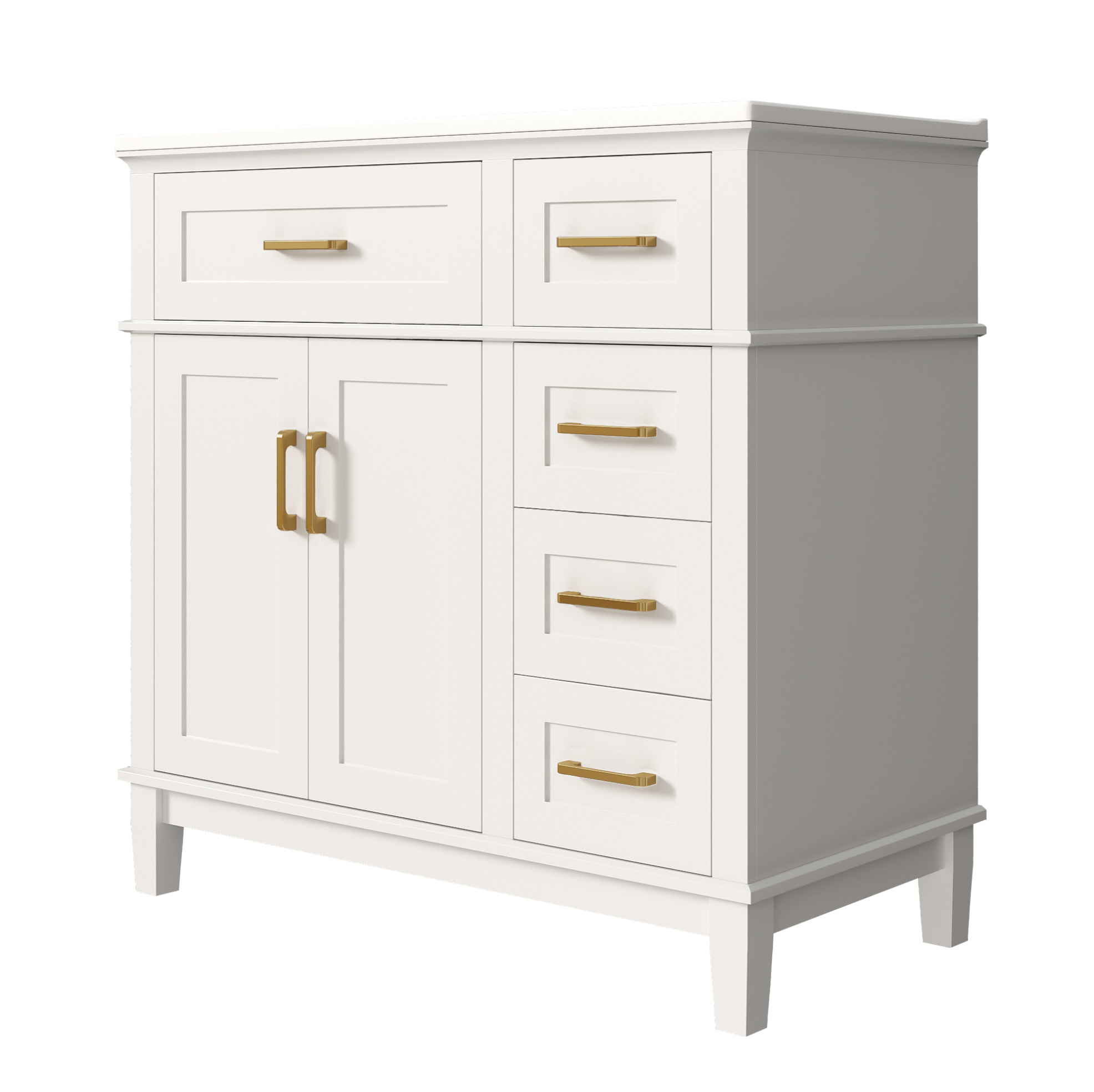 Freistehender Weißer Badschrank Mit Keramikwaschbecken 90 X 46 X 87 Cm