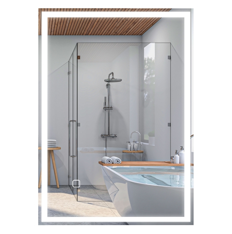 Led-badezimmerspiegel 70x50 Cm Mit Touch, Anti-beschlag Und Einstellbarem Weißlicht