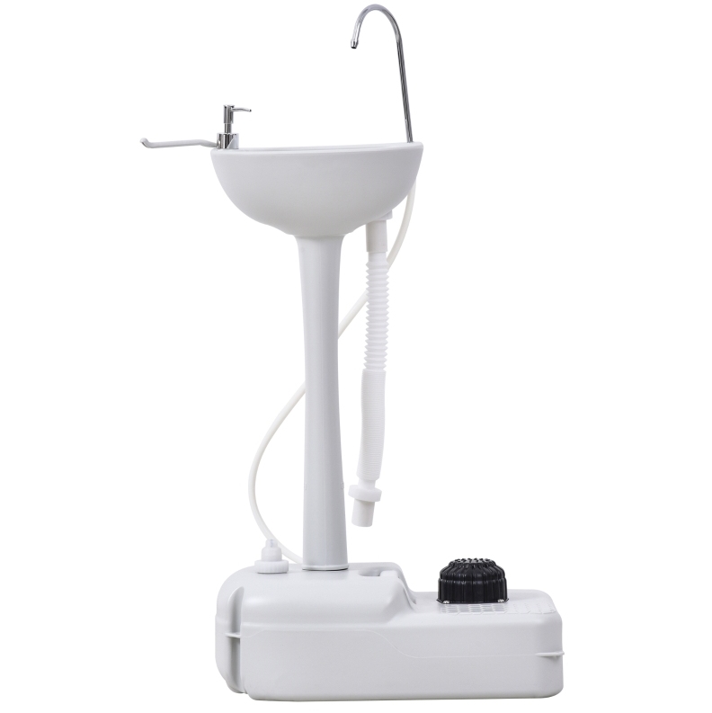 Mobiles Waschbecken Mit Rollen Aus Hdpe, Weiß, 51 X 33,5 X 103 Cm