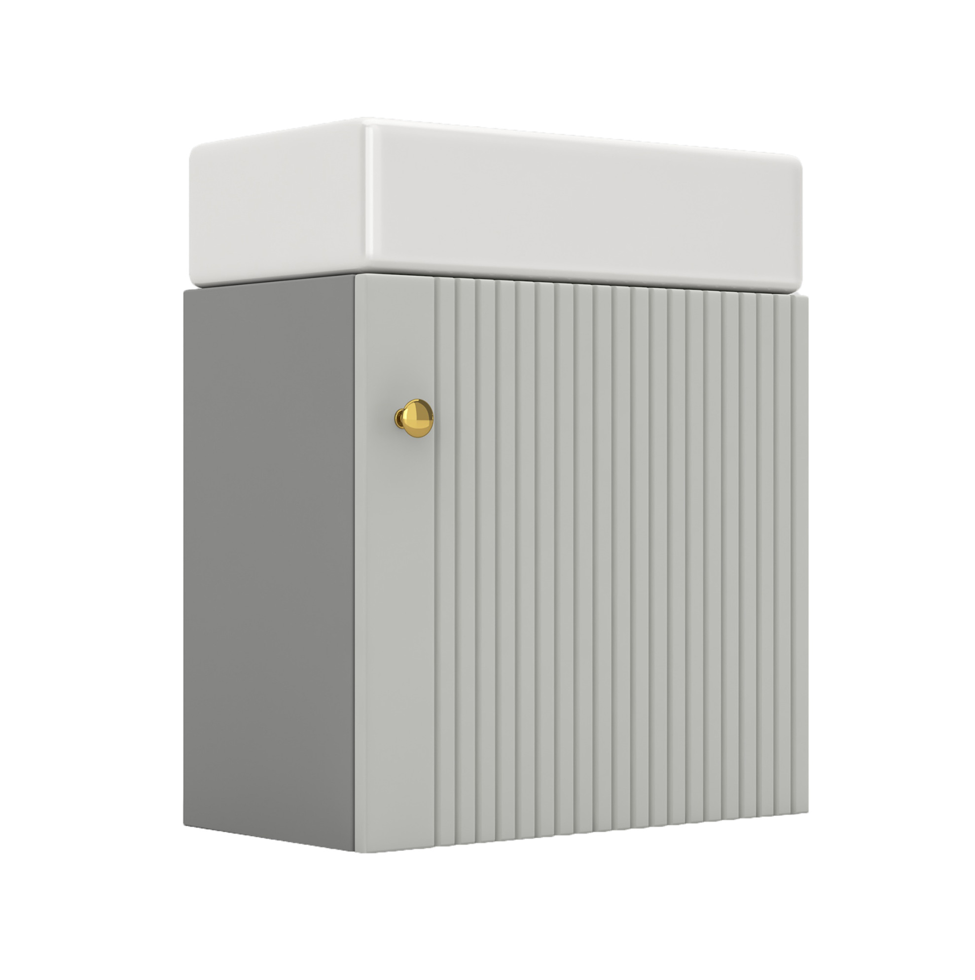 Badmöbel Mit Waschbecken 46 Cm Grau Und Weiß Aus Mdf