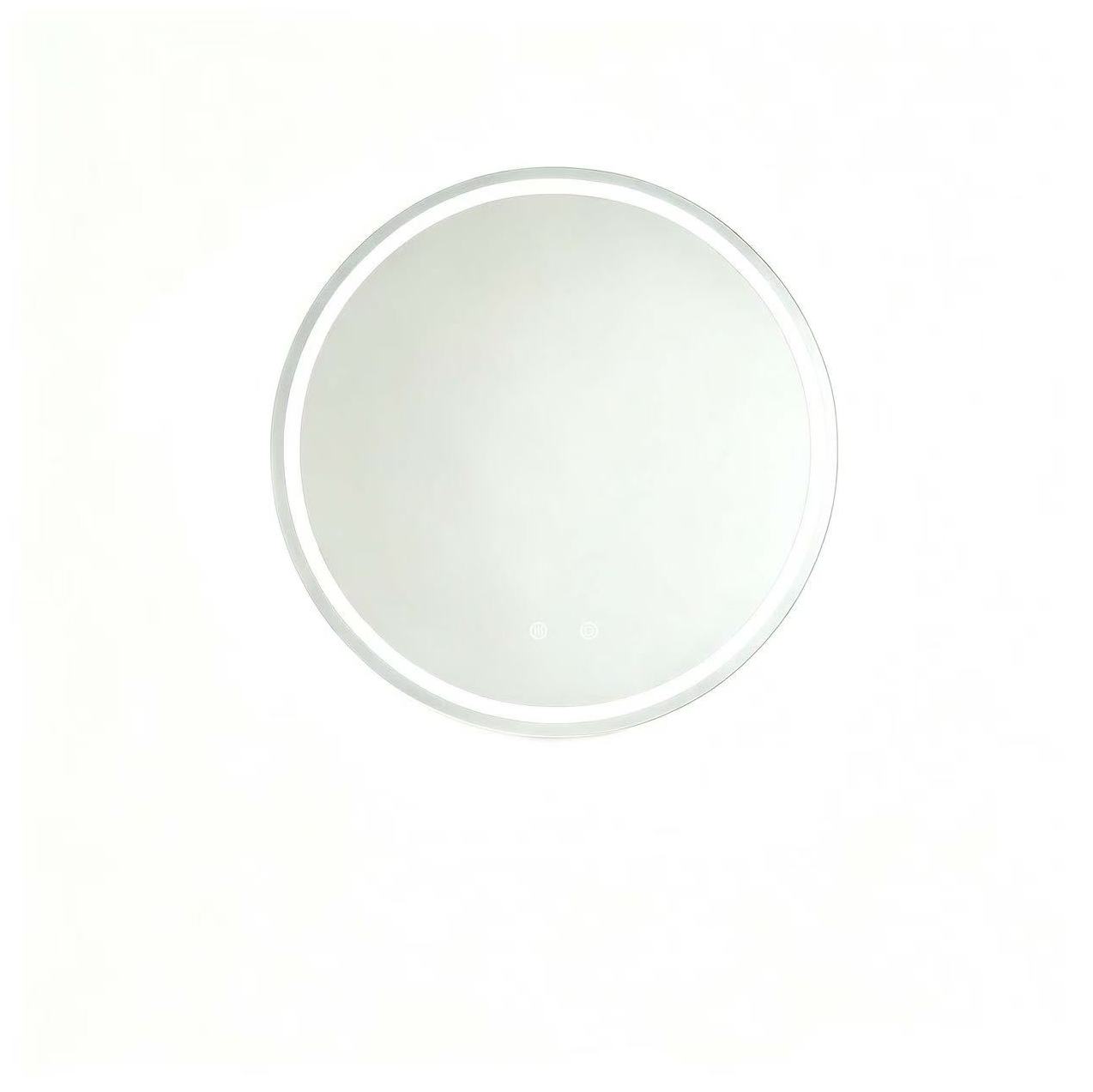 Runder Badezimmerspiegel 60 Cm Mit Led-licht, Anti-beschlag, Dimmbar, Wandmontage