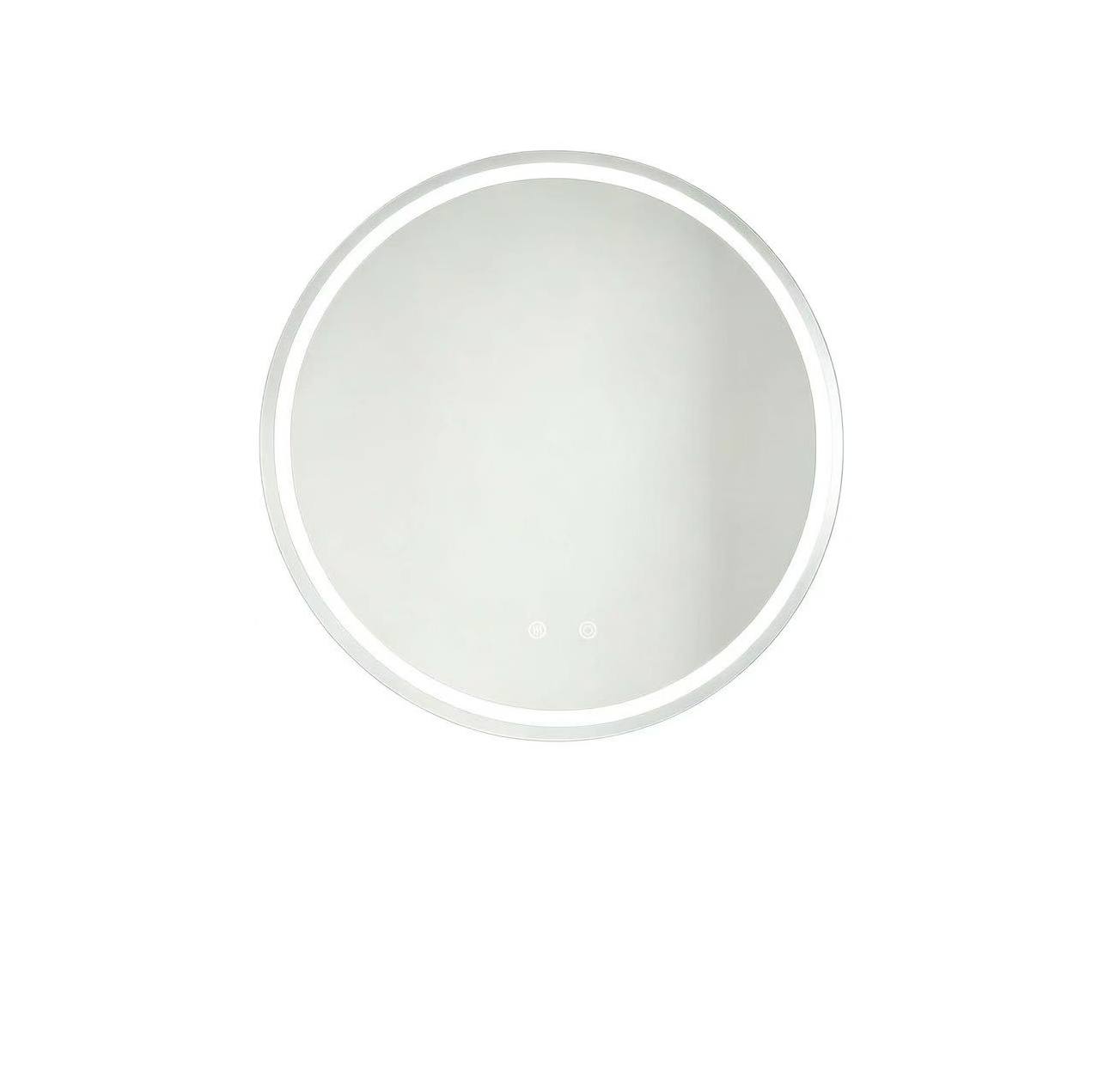 Runder Badezimmerspiegel 80x80 Cm Mit Led, Anti-beschlag, Dimmbar, Silber