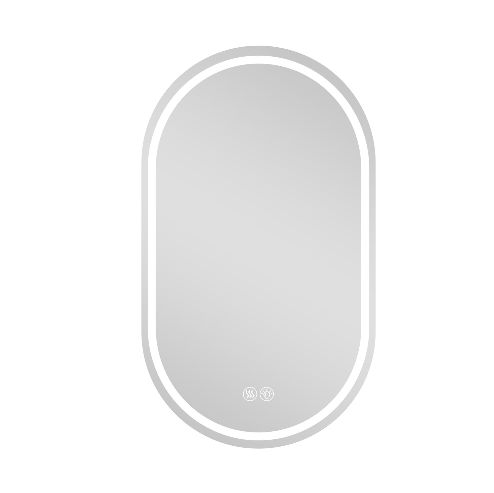 Rahmenloser Ovaler Smart-led-badezimmerspiegel 60 X 90 Cm Mit Anti-beschlag Und Touch