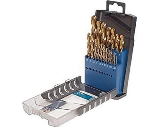 kwb HSS Metallbohrer-Set - Titan Spiralbohrer-Satz in Industrie-Qualität, Werkzeug-Box 19-teilig