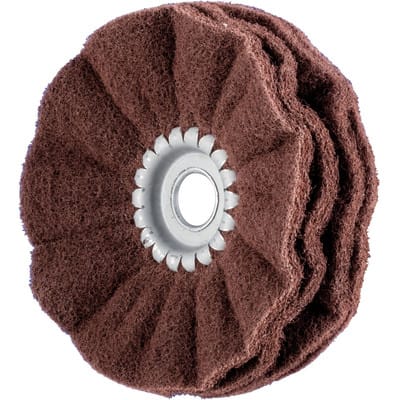 Polinox Vlies-Schleifrad pnr ø 150x40mm Bohrung-Ø 20 A280 für Feinschliff und Finish - Pferd