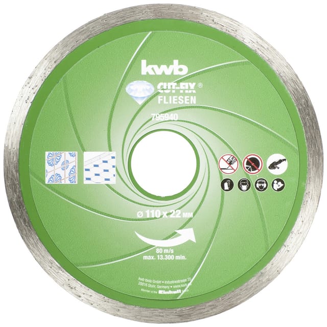 KWB CUT-FIX® Fliesen DIAMANT Trennscheiben, ø 110 mm - 795940