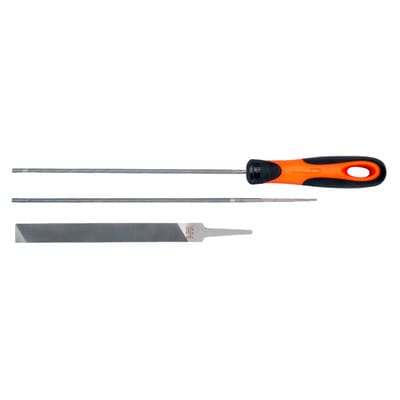 Bahco - Kettensägen Feilensatz Ergo Griff Rundfeile Flachfeile 200mm / ø 5,5 mm