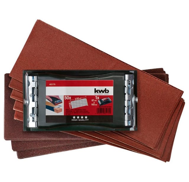 KWB - Handschleifer Set mit 50 Schleifstreifen - 485170