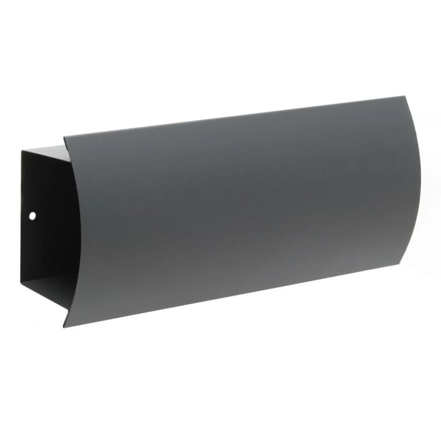 Wiltec - Zeitungsfach V2 Anthrazit 320 x 80 x 140 mm, Zeitungsrolle zur Wandmontage, Zeitungsbox aus pulverbeschichtetem Stahl