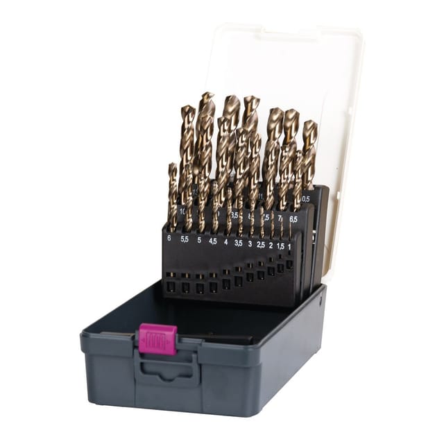 Optimum - Spiralbohrer Satz 25 tlg. hss Cobalt 3201010 135°-Kreuzanschliff