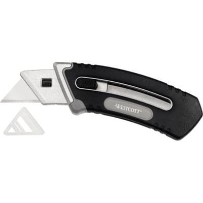 Westcott - Sicherheitsmesser Collapsible Utility Mehrweg 18mm 1 Glied Carbonstahl schwarz/silber