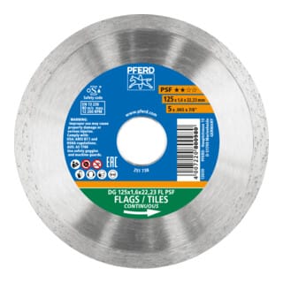 Pferd - Diamant-Trennscheibe dg fl 125x1,6x22,23 mm psf z. Trennen v. Fliesen, hohe Schnittqualität