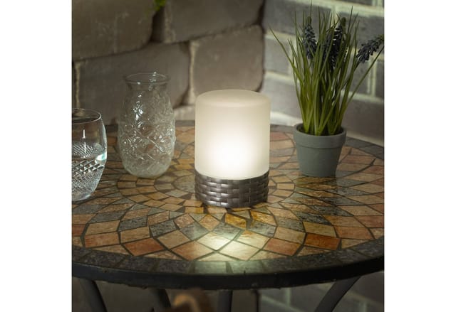 Solarleuchte Rattan Style, led, Akku, H=15cm, wetterfest
