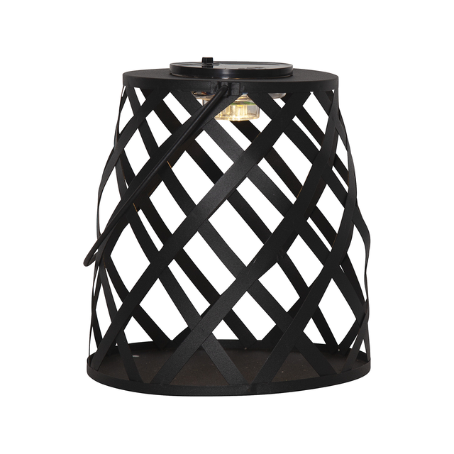 Solar Laterne Calabria, led, Outdoor, Schwarz, Metall, Warmweiß, Dämmerungssensor, 20 cm - Star Trading