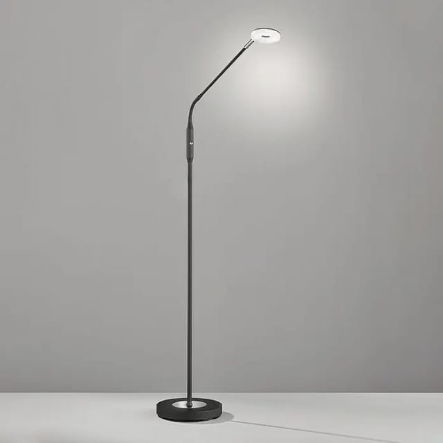 Fischer&honsel - led Stehlampe Leselampe dent Schwarz mit Dimmer, Höhe 150cm