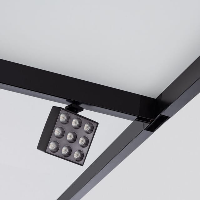 Efectoled - LED-Strahler für Magnetschiene 20mm 15W Optic 48V Schwarz 3000K Warmweiß