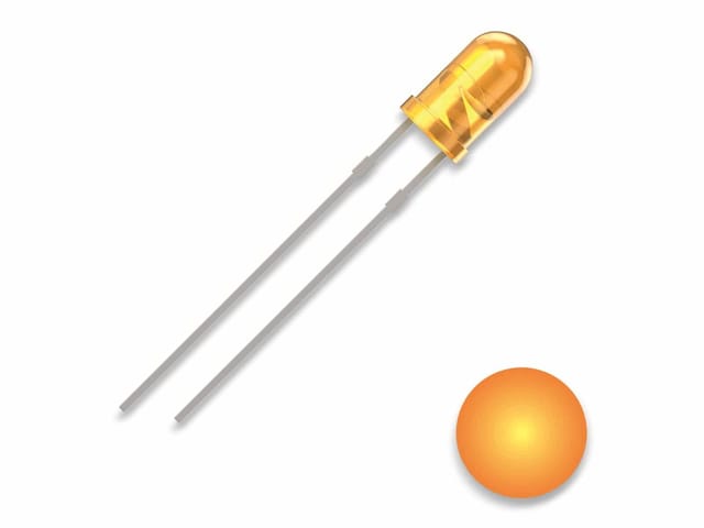 Quadrios - 2111O154 led bedrahtet Gelb Rund 3 mm 700 mcd 30 ° 20 mA 2 v