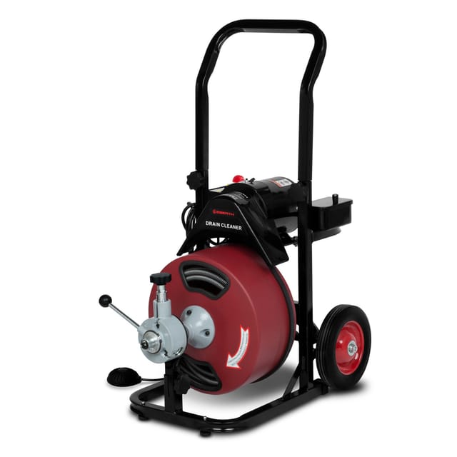 Rohrreiniger Rohrreinigungsmaschine Elektrisch mit 20m Spirale, Vorschubeinheit, 400W Motor, Fahrgestell, 13mm Spiraldurchmesser, für 5-10cm