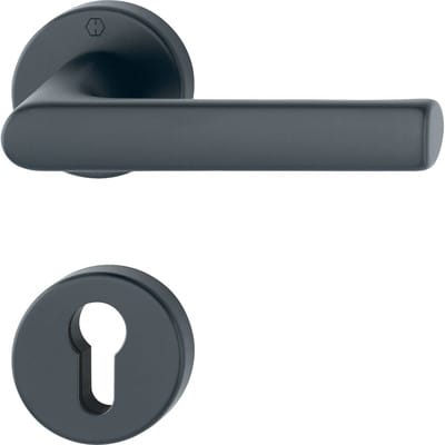 Hoppe - Rosettengarnitur Hamburg 1700 / 42KB/42KBS Aluminium F9714M rund pz din links / rechts d/d